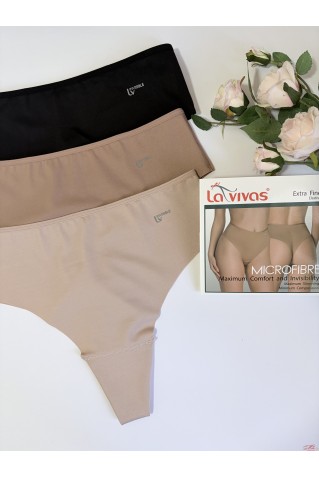 Женские трусики бразилиана из микрофибры с бесшовными краями La Vivas 10207